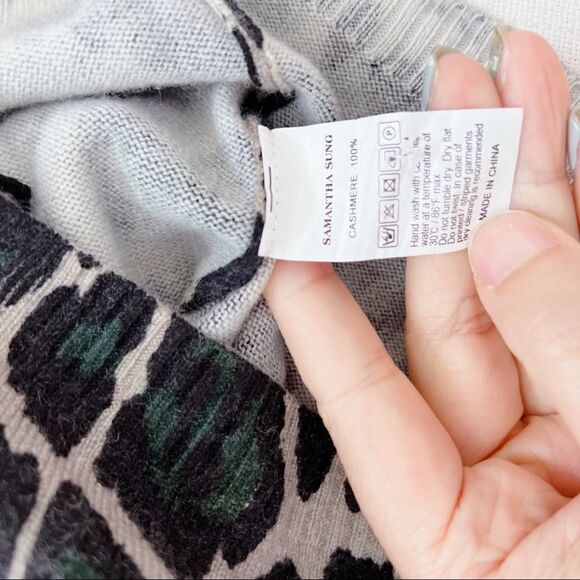 samantha sung carolina 100% cashmere cardigan size XS color: Klim Olive green - Picture 8 of 8